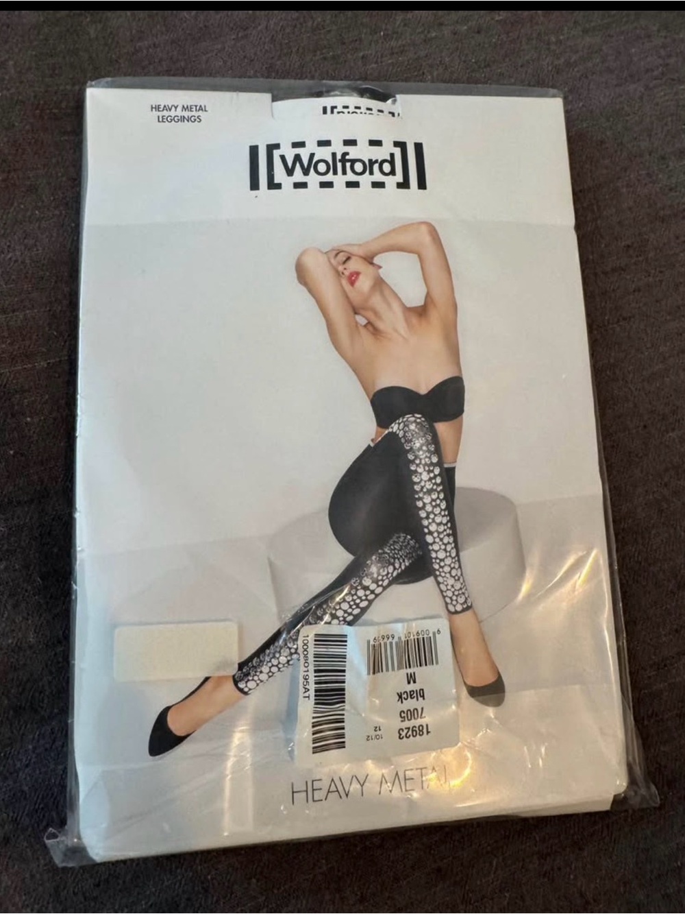 Wolford Heavy Metal Black Leggings with Silver Accents